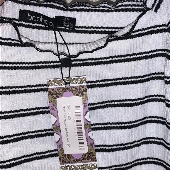 off shoulder striped bodysuit - Picture 2 of 3